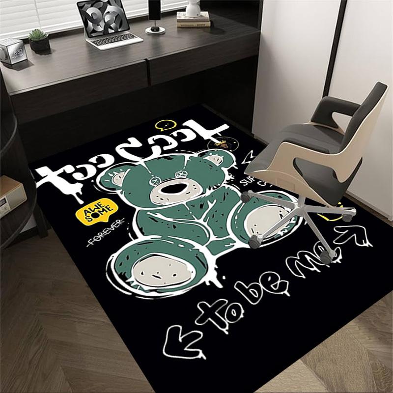 1pc too cool to be me Home Office, Durable Polyester Floor Mat with Easy, Office Decor, Urban Style, Nonslip Backing, Highquality Fabric