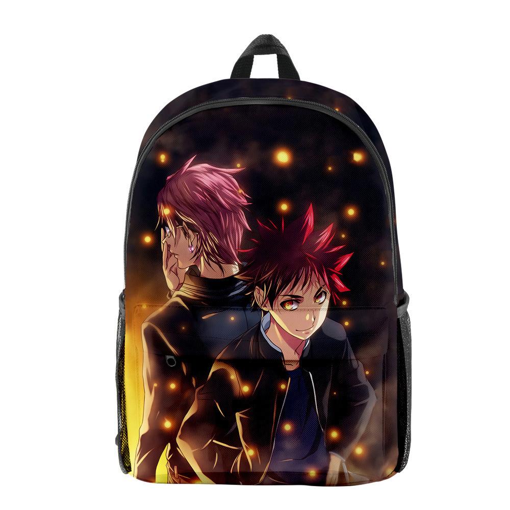 Classic Food Wars Shokugeki No Soma pupil Bookbag Notebook Backpacks 3D Print Oxford Waterproof Boys/Girls Travel Backpacks
