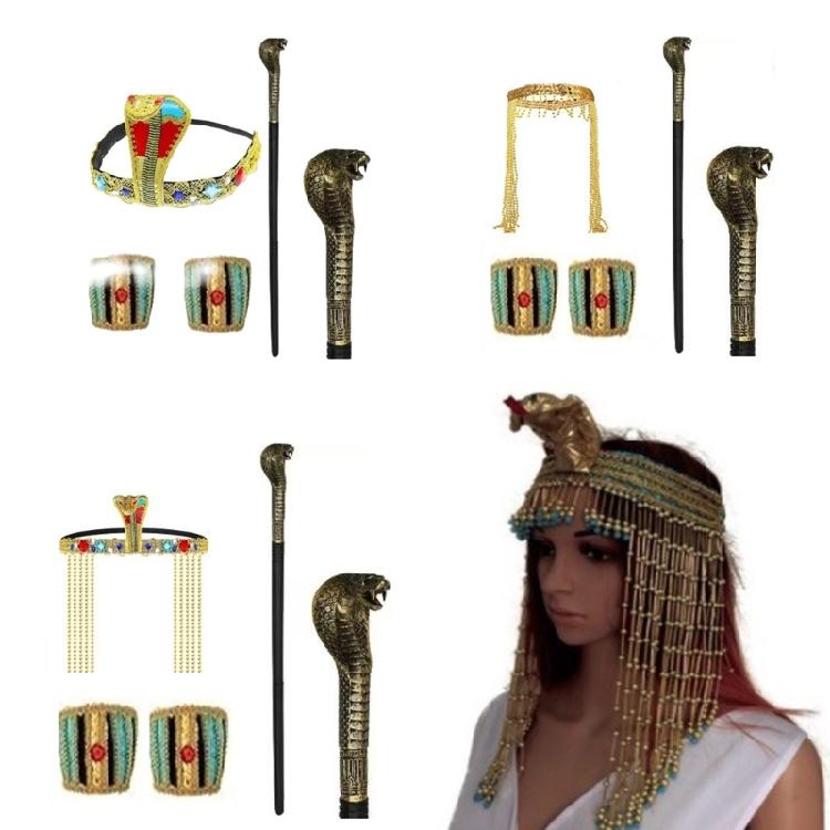 Pharaoh Hat Sceptres Hairband Cosplay Queen of Egypt for Halloween Cosplay