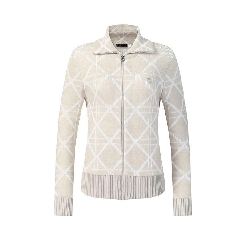 FILA Golf Series Minimalist Stylish Classic Casual Versatile Warm Comfortable Knitted Jacket Women jackets A11W615406FGY