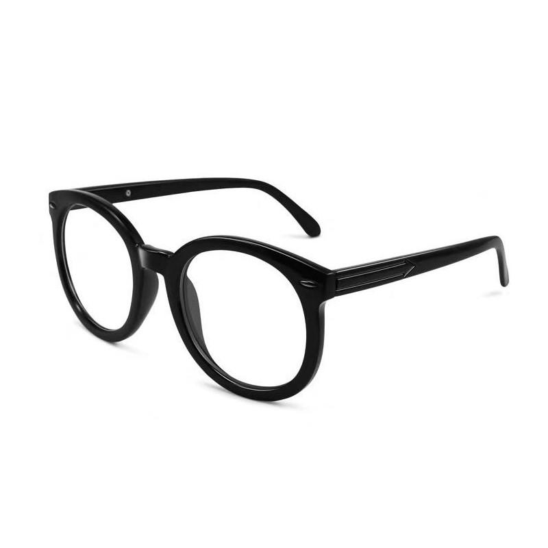 Diopter -0.5 To -6.0 Big Size Round Black Myopia Glasses Reading Glasses For Women Men Optical Spectacle Frame Computer Eyewear