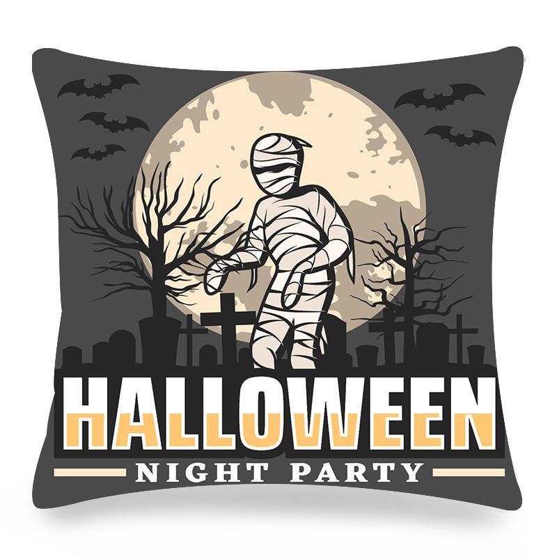 Halloween Pumpkin Ghost Castle Digital Printing Short Plush Pillow Covers for Car Sofa Office Cushion Cover Home Goods 60x60cm