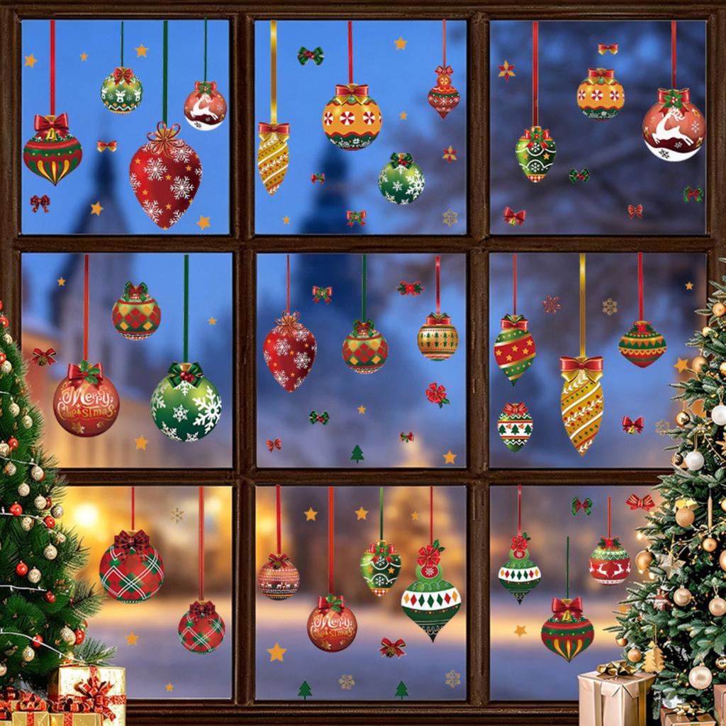 Christmas Static Cling Stickers for - Festive Holiday Party Decorations for Living Room Bedroom