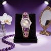 Korean Fashion Ladies Butterfly Flower Quartz Watch With Alloy Band For Casual Wear