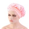 Hot-selling imitation silk wide-brimmed nightcap, satin streamer round hat, hair care headscarf hat