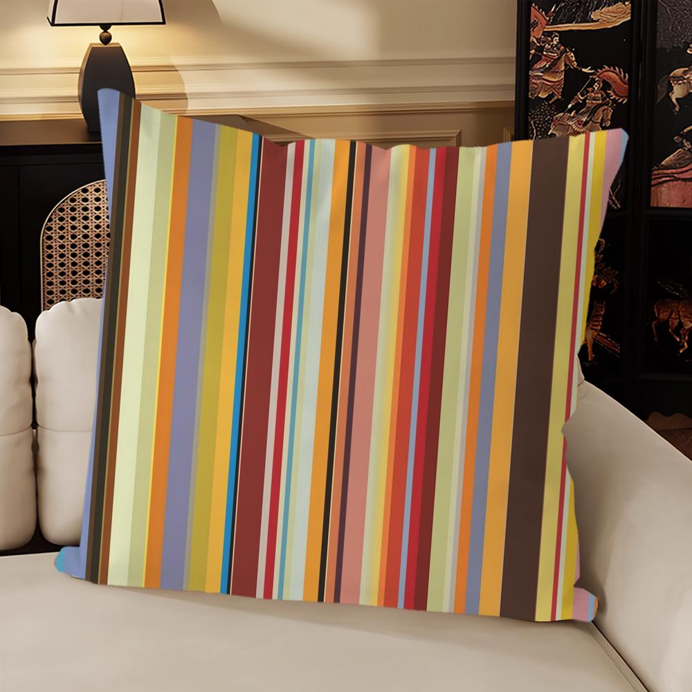 Luxury Brand Pattern Stripes Art cushion cover Living Room Headboard Bedroom Office Cushion Cushion Sofa Nap Time Pillow Case