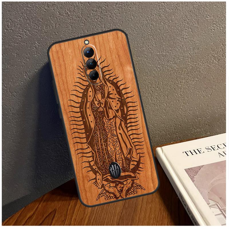Guadalupe San Judas Wood Case For Nubia Red Magic 9 Pro Plus RedMagic 8 8S Pro Plus 5G 5S 6R 6 7 6S 7S Pro Cover