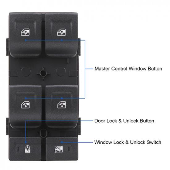 Main Window Switch Control For 2015- Chevy Tahoe Suburban GMC Yukon 23427094