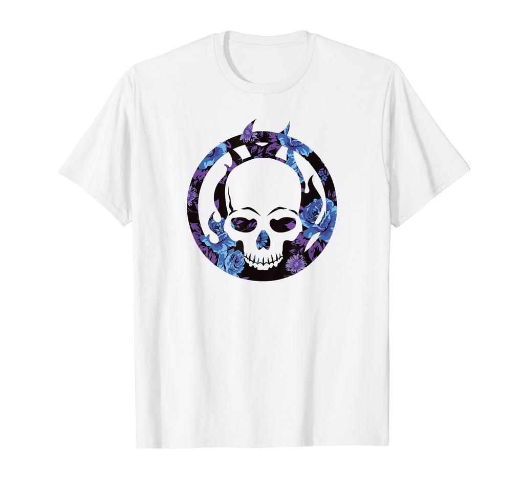 Marvel Ghost Rider Flame Skull Logo Flower Graphic T-Shirt