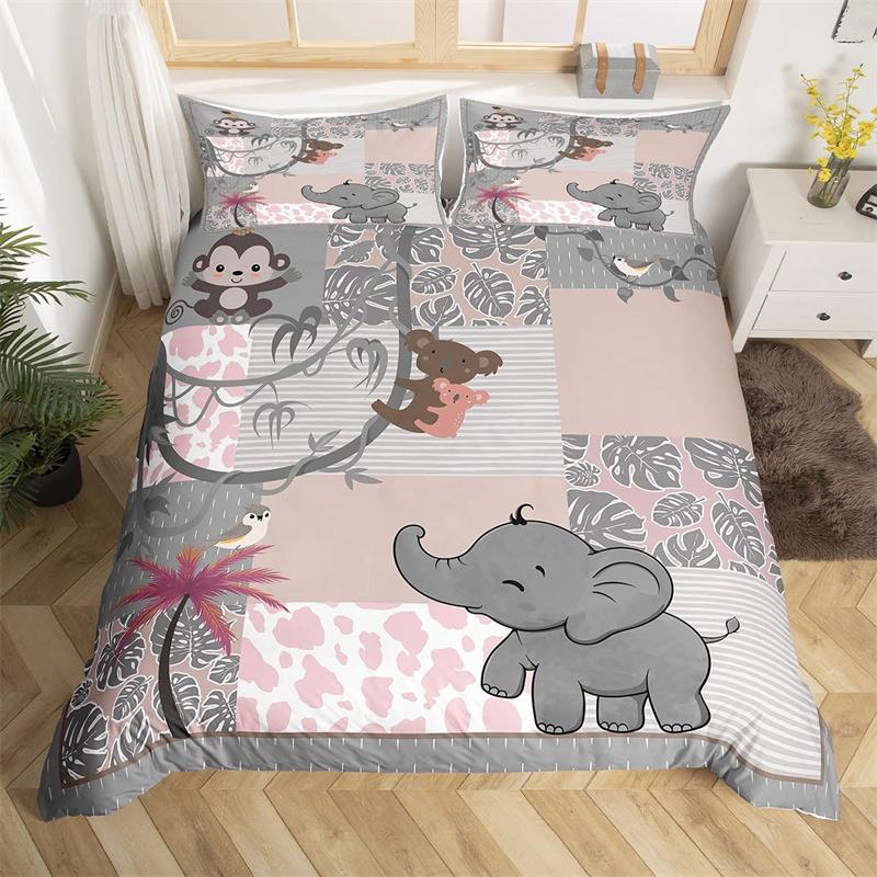 Kids Cute Koala Duvet Cover Microfiber Girls Cartoon Animal Bedding Set Twin King Australia Wild Animals Floral Comforter Cover