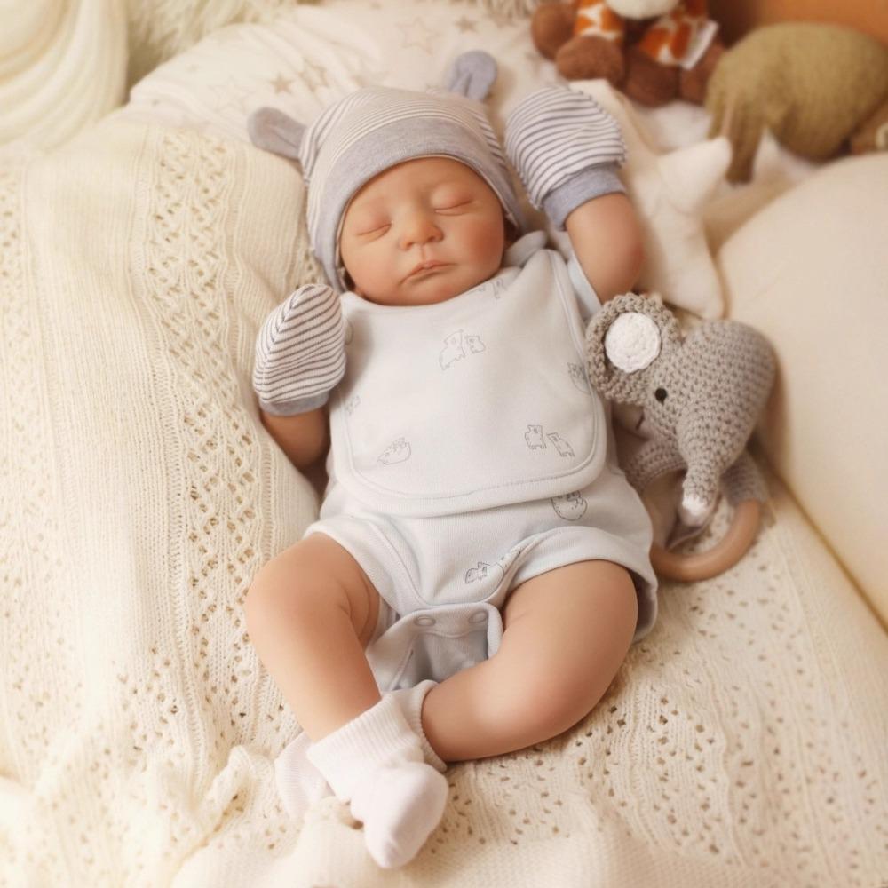 

48cm Realistic Rebirth Emulation Doll Kai Soft Touch Cloth Body Newborn Babies Dolls Alive Sleeping Bebe Reborn Bonecas Toddler Child Ages 3+ Year Old cloth body