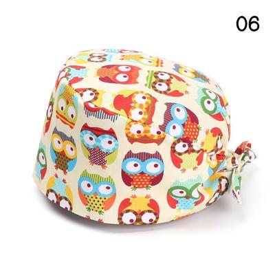 Accessories for Home Cotton Print Caps Fluffy Hat Floral Bouffant Scrub Cap