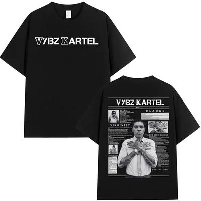 Rapper Merch Vybz Kartel Tour 2026 Album TShirts Unisex Women Hip Hop Gothic Short Sleeve T Shirt Y2K Fashion High QualityTshirt