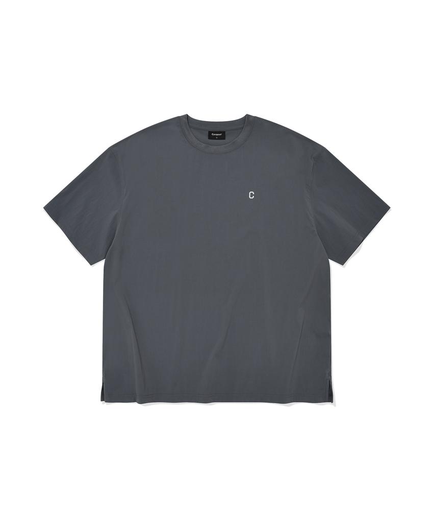 COVERNAT Small C Logo Nylon T-Shirt Charcoal
