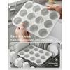 12 Cavity Silicone Baking Molds Non-Stick Cupcake Molds New Pudding Mould  for  Dessert Baking