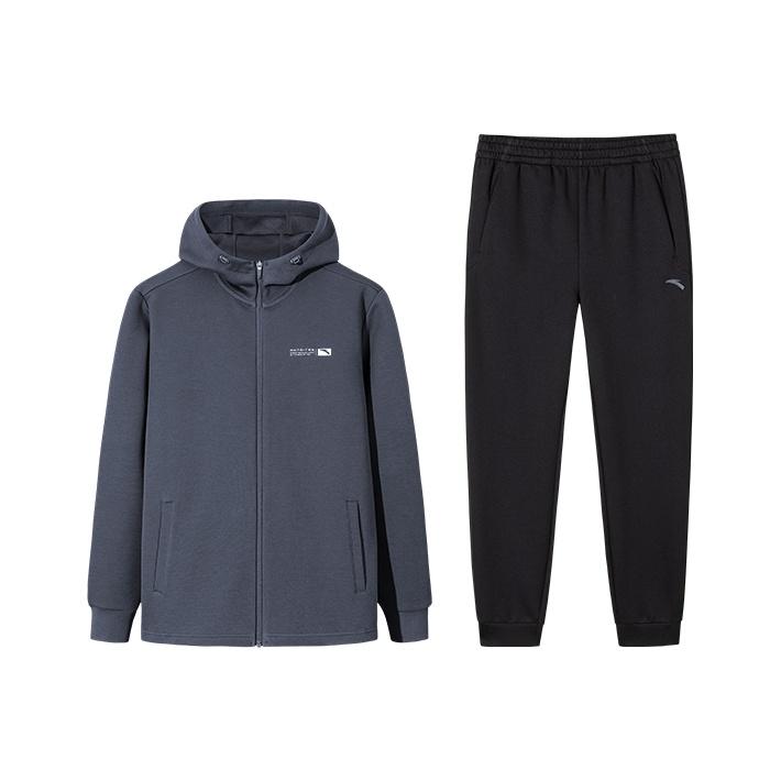 Anta Autumn Comprehensive Training Leisure Sports Suit Men Suits Gray 952537202-1