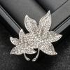 Diamond-studded Maple Leaf Brooch for High-end and Luxurious Men's Collarpin, Suitable for Suits and Leaves.