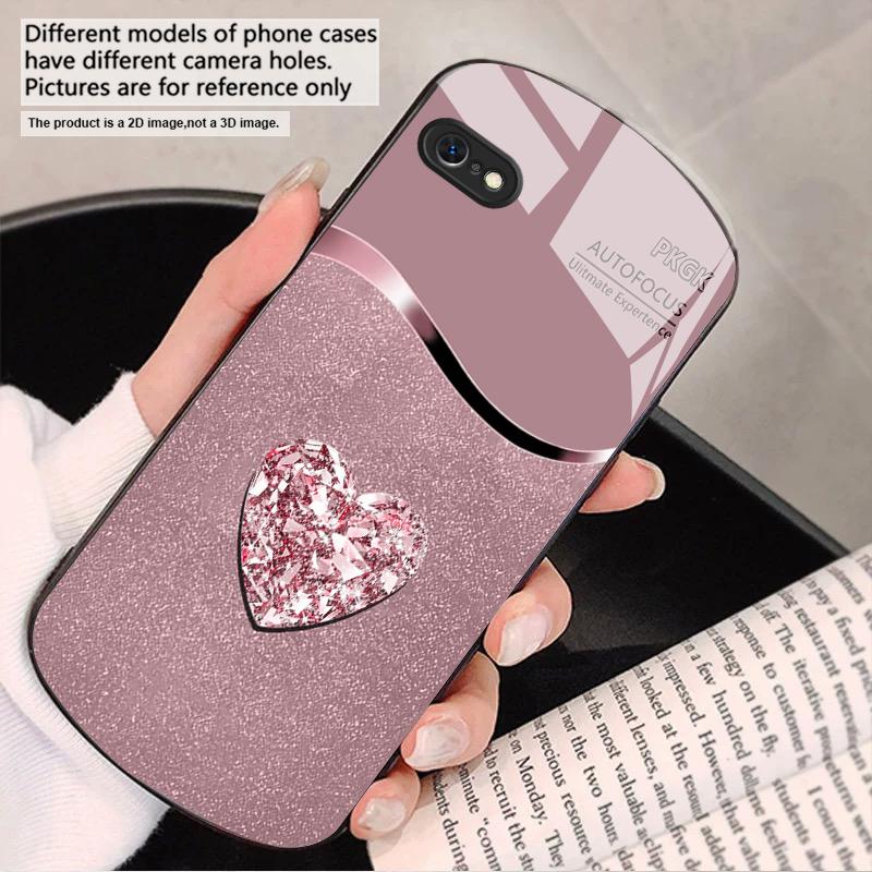 Verlauf Diamant Liebe Für iPhone 17 16 15 14 13 Plus 12 mini 11 Pro Max XR Xs Max X 7 8 6S 22 20 Elliptische Glas Handyhülle