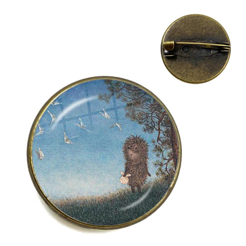Broche de Ouriço Vintage Alfinetes de Animais Fofos Broches de Joias da Moda Broche de Gola Banhado a Bronze Antigo Para Mulheres Homens Presente