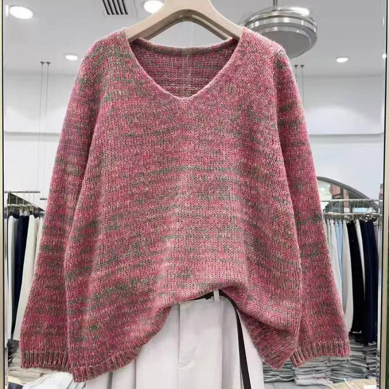Autumn and winter new mohair thin gentle soft waxy knitted sweater top loose sweater pullover woman