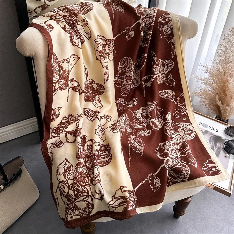 

Роскошный Модный Хлопково-Льняной Шарф Женский Дизайнерский Весенне-Зимний Теплый Шарф Пашмина Хиджабы Шарфы Шали Накидки Фуляр Повязка на Голову 178X66CM