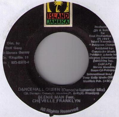 7inch Record BEENIE MAN, CHEVELLE FRANKLYN - Dancehall Queen NONE Island Jamaica 1997 Jamaica Reggae, Ska & Dub Used