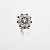 Flower Rhinestone Button Covers Detachable Zinc Zinc Alloy Clip Button Durable Decorative Buttons  Gift