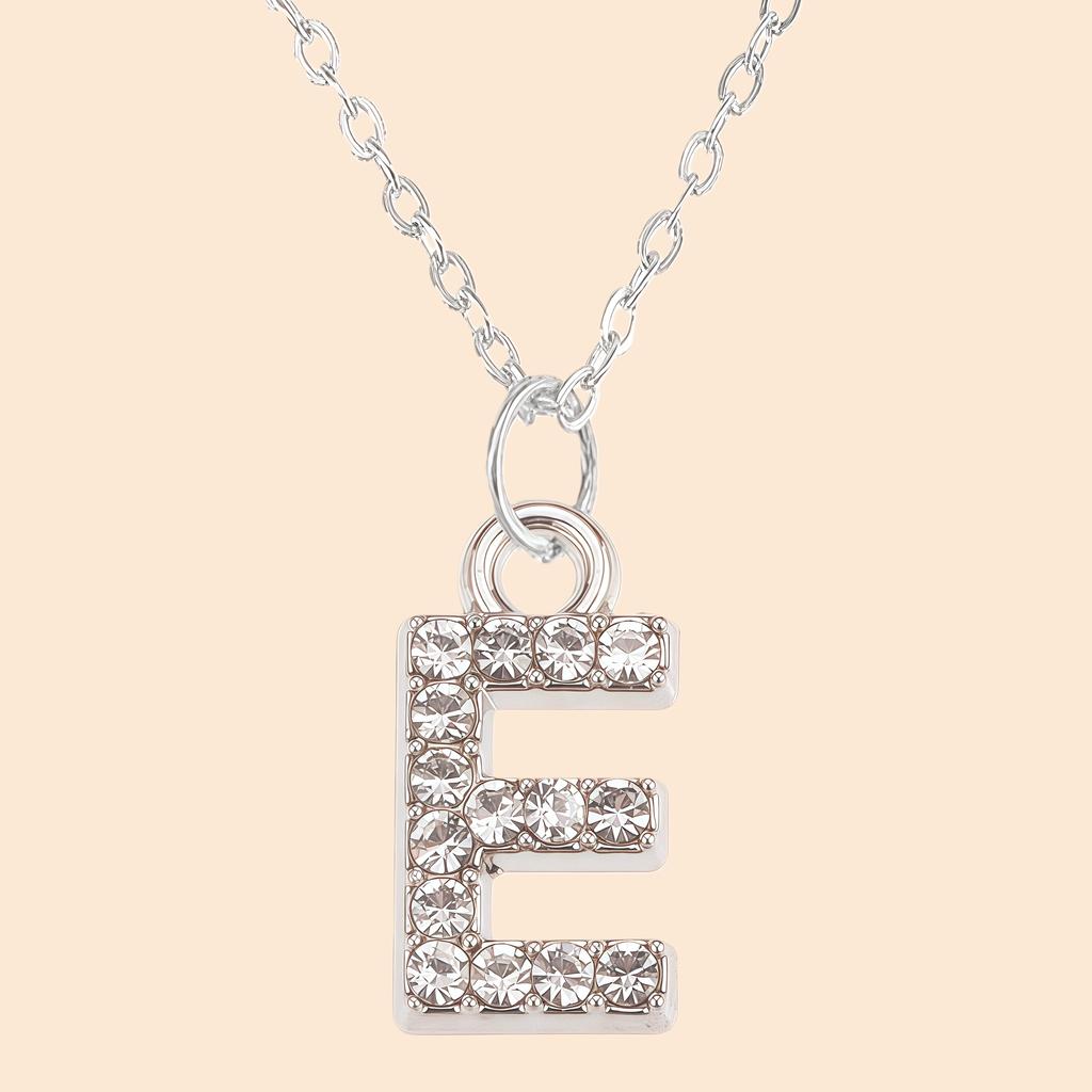 Shining Zircon A-Z Letter Pendant Necklace 26 Initial Alphabet Clavicle Chain For Women Valentine's Day Party Jewelry Gift