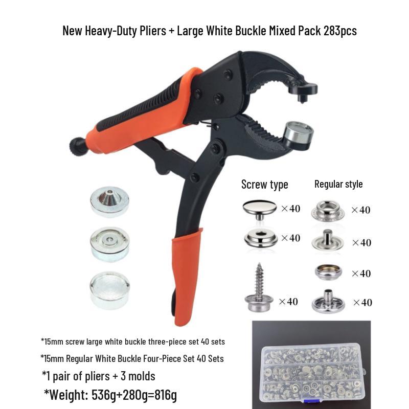 Adjustable Heavy-Duty Snap Fastener Pliers for Boat Canvas Covers