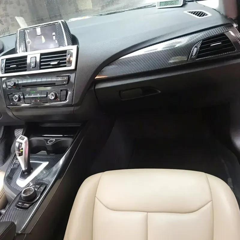 Car-Styling Carbon Fiber Car Interior Center Console Color Change Molding Sticker Decals For BMW 1/2Series 2 doors F21 F22 F23