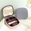 Portable Mini Jewelry Box with Mirror – Earring & Bracelet Storage