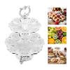 Cup Cake Tower Stand 2 Tier Alloy Elegant Tiered Cake Display Holder Serving Tray