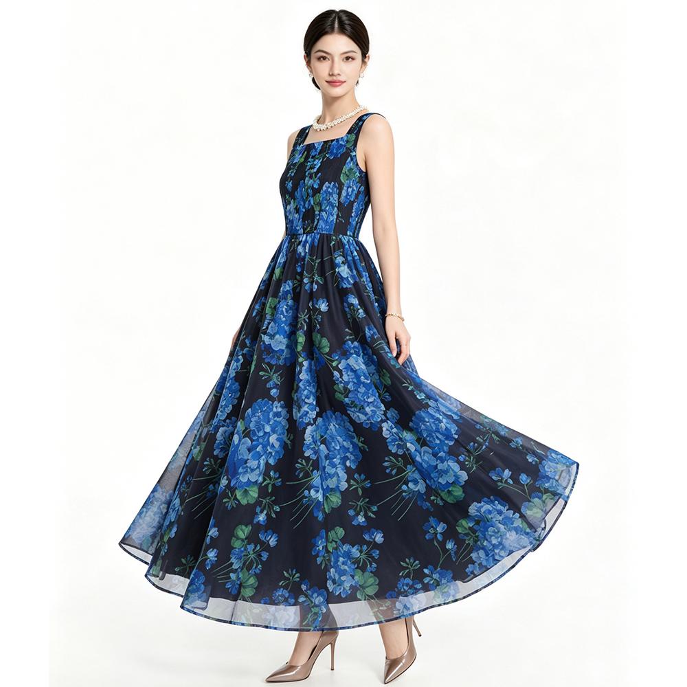 Sexy Clothes Floral Print Sleeveless Maxi Dresses for Women 2026 Club Birthday Party Elegant Big Swing Long Dresses