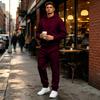 Men's Casual Loose Fit Color Hoodie and Sweatpants Set for Everyday Wear