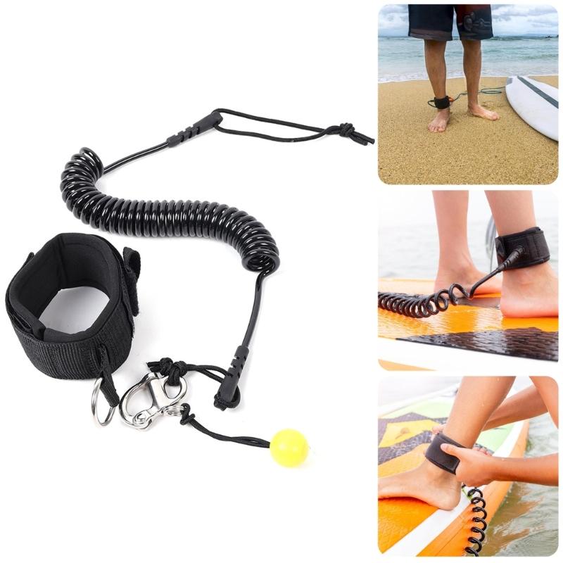 Correas de Liberación Rápida Alta Elasticidad Cuerda de Seguridad con Cable de Resorte Engrosado para Tabla de Paddle Deporte Acuático