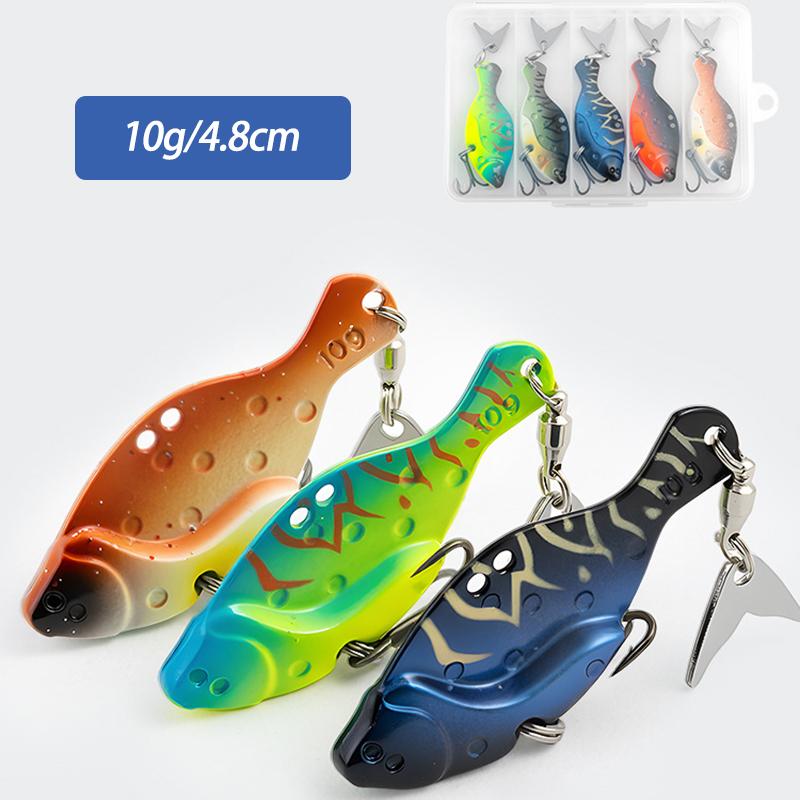 HOWELL 5Pcs Metal VIB Lures, Long Casting Metal Blade Bait, Perfect for Freshwater Fishing To Catch Culter and Bass