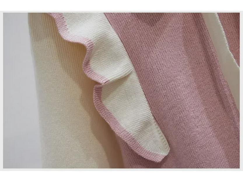 Girls' Autumn/Winter Pearl-Collar Sweater Dress - Fashionable Knit for New Year's Celebrations!