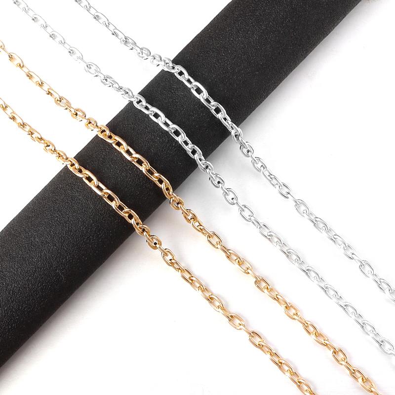5 Yards/Roll Metal Aluminum Chain O-Shaped Chains for Jewelry Findings Bracelet Necklace Clothing Accessories Supplies