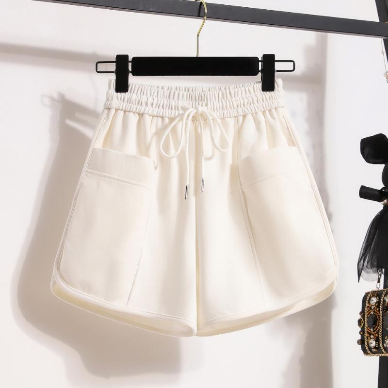 Casual Shorts Women's Summer Slim High-waisted Drawstring Pocket Sports Three-quarter Pants Loose and Slim