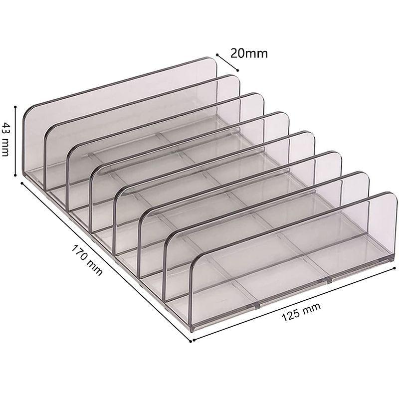 Şeffaf Dikey Makyaj Düzenleyici: Far, Allık, Pudra Saklama Kutusu Bölücü Stand