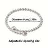 1pc Elegant Adjustable Faux Pearl Beaded Bracelet for Women, Geometric Design, Sophisticated Stylish Accessory for Daily Use, Parties, and Vacations