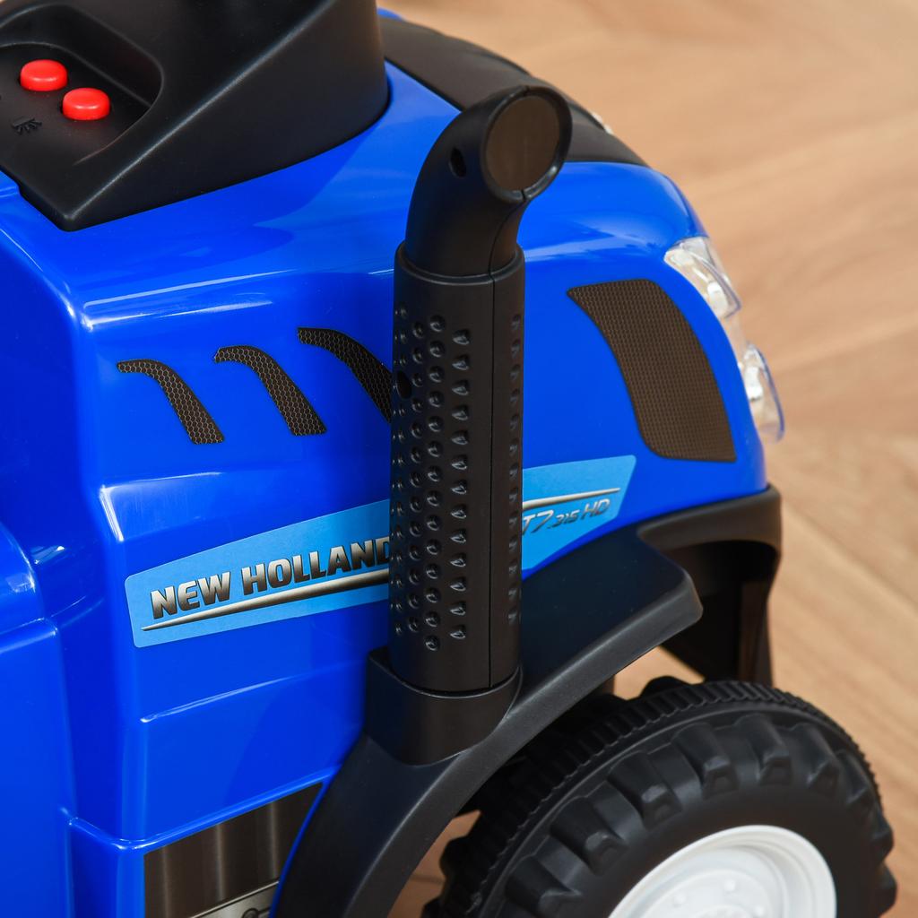 Ride-on Tractor for Kids with Trailer, Rake and Shovel, Educational Toy for Children 12-36 Months, 91x29x44cm, Blue