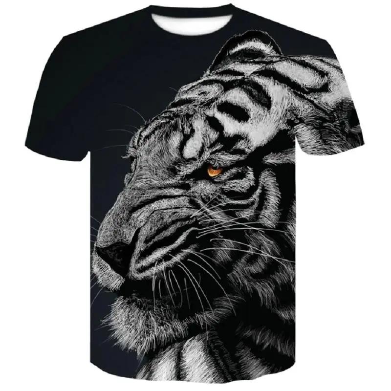 Mens T Shirt Fashion 3D Tiger Short Sleeve T-Shirt Casual Animal Pattern Tee For Outdoor Party Women Y2k t-shirts Kids Tshirt