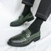 Luxury Retro Fashion Designer New Black Brown Green Casual Shoes For Men Penny Loafter Formal Wedding Dress Homecoming