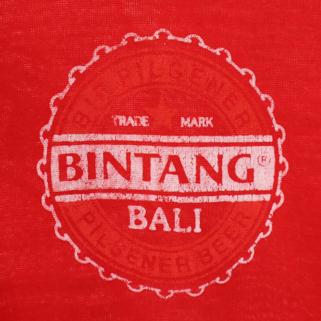 BINTANG 90s Old Back Logo Print Tank Top XXL Red Unisex Men's Used
