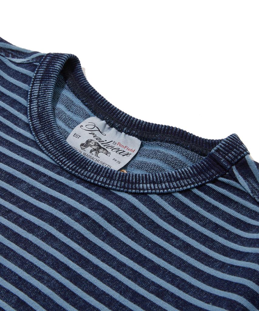 PENFIELD [Trailwear] Indigo Stripe Mini Terry Marine Embroidery T-Shirt Blue_Fs2Kt14U