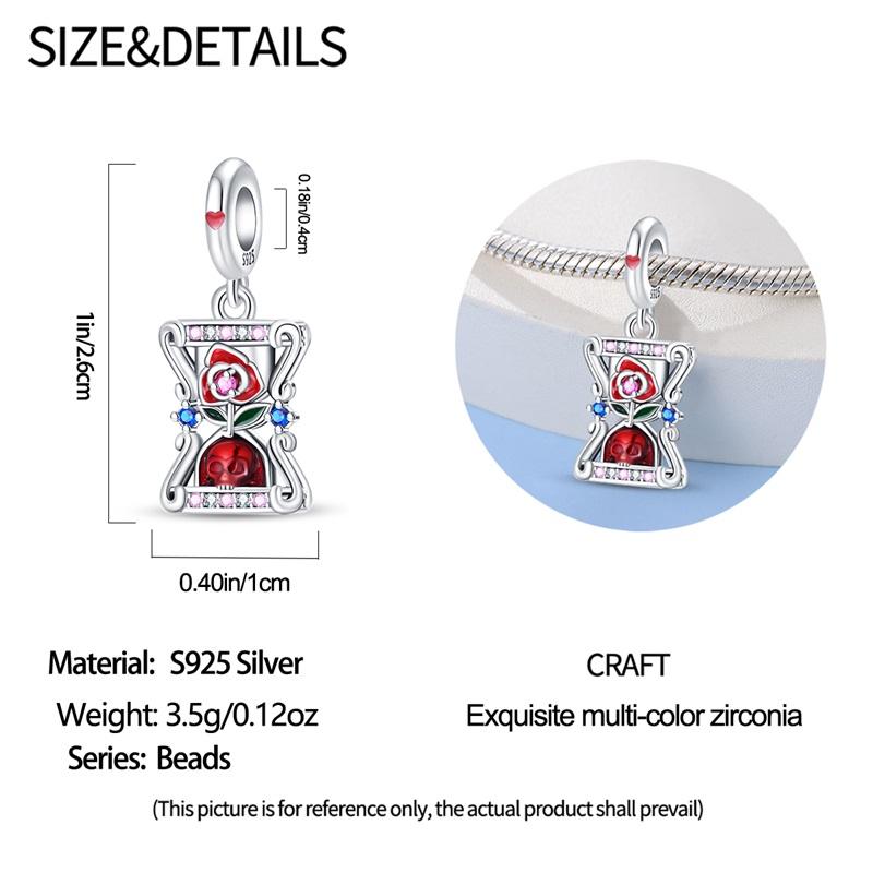 Copper Rose Pendant Charms Jewellery Fit Original Bracelet Necklace For Women Diy Gift