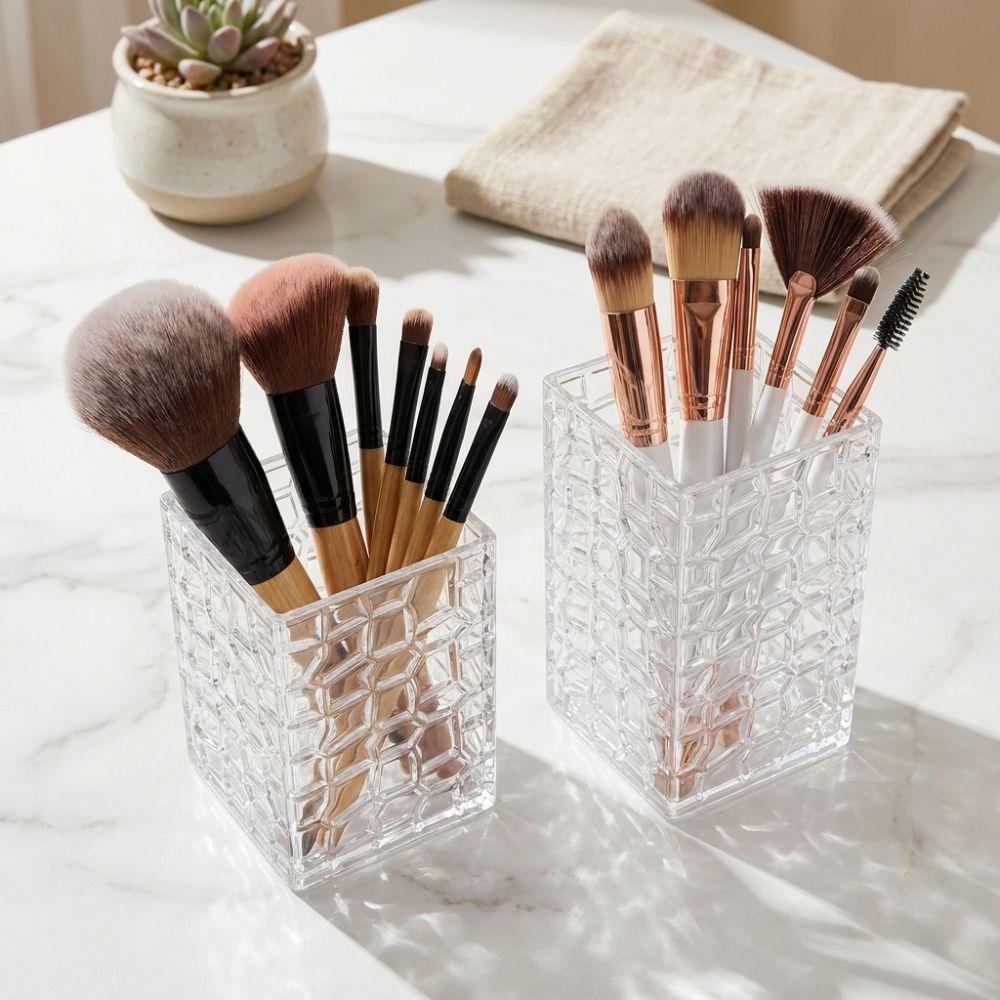 Waterproof Flower Arrangement Vase Clear Plastic Tableware Storage Box Desk Organizer