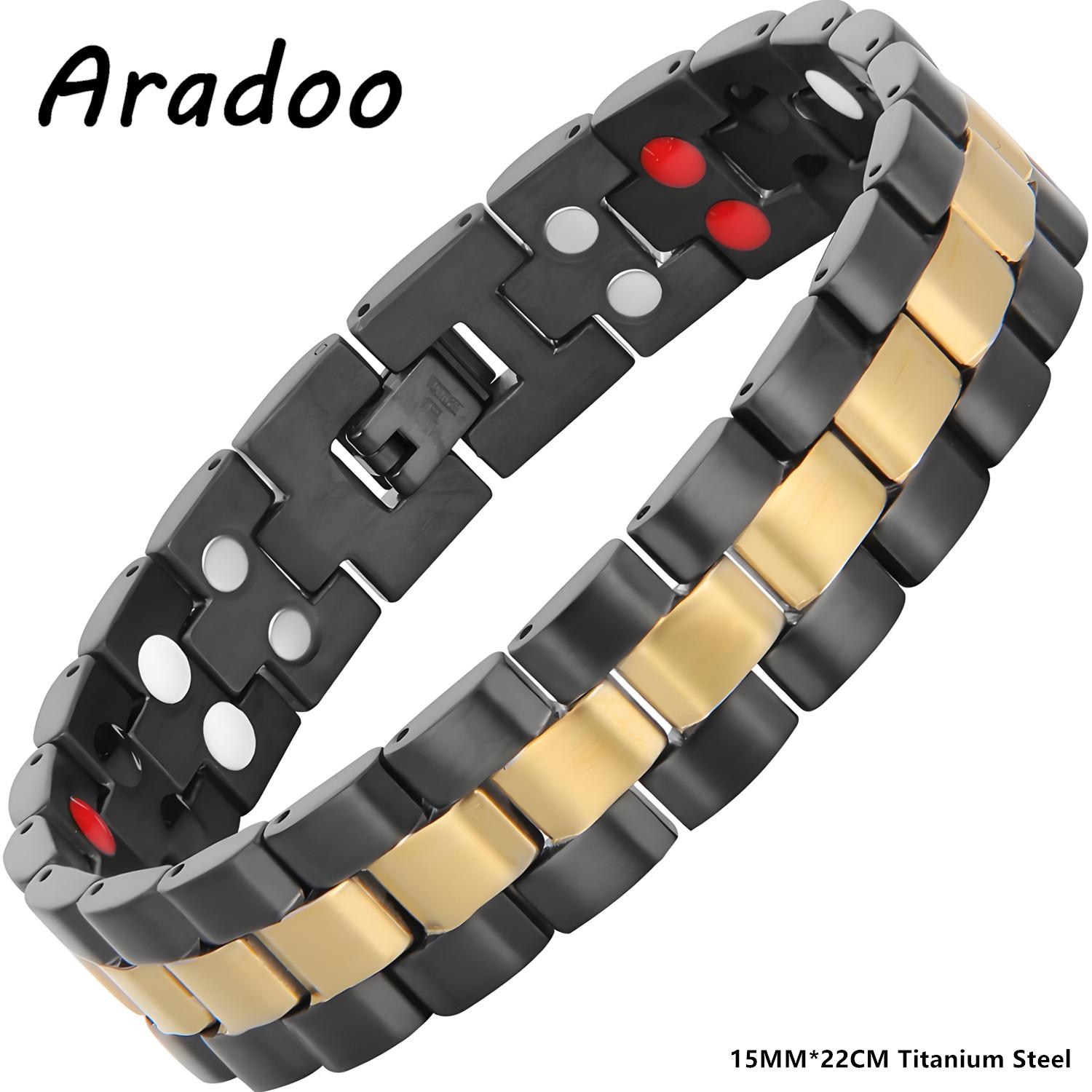 

Titanium Steel Bracelet for Men Simple Square Pattern Design Power Wristband Jewelry Gifts
