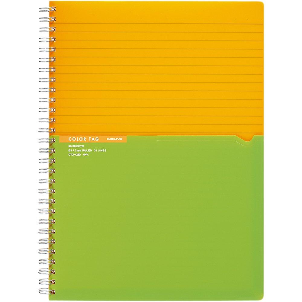 KOKUYO Ring Yellow Bi-COLOR Notebook, Semi-B5, (CT-C20Y)